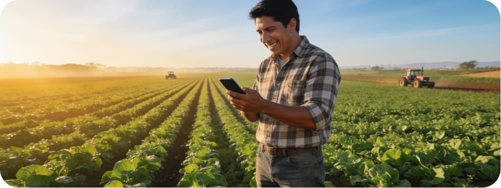 Agricultor con tecnología